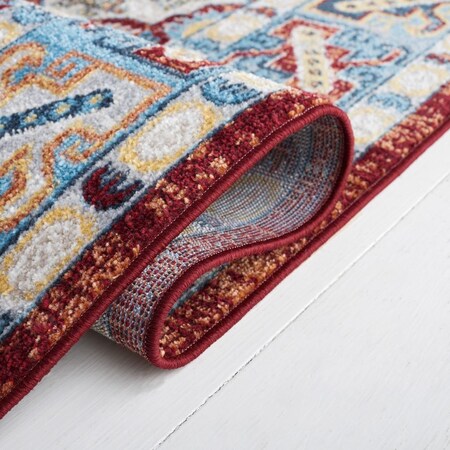 Safavieh 6 ft. 7 in. x 6 ft. 7 in. Bayside Flat Weave Round Area Rug; Blue & Red BAY102M-7R